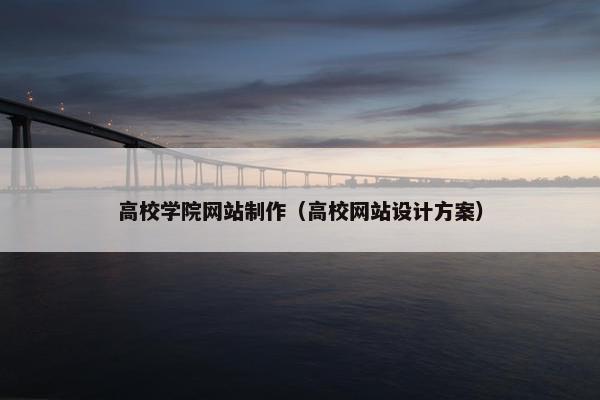 高校学院网站制作（高校网站设计方案）