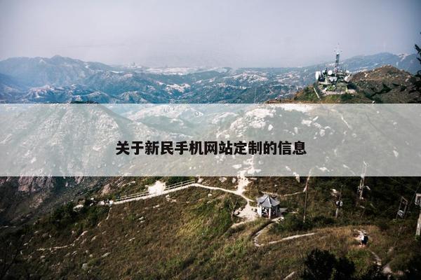 关于新民手机网站定制的信息