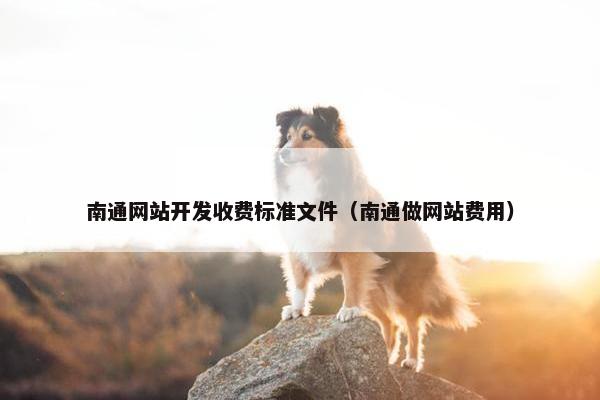 南通网站开发收费标准文件（南通做网站费用）