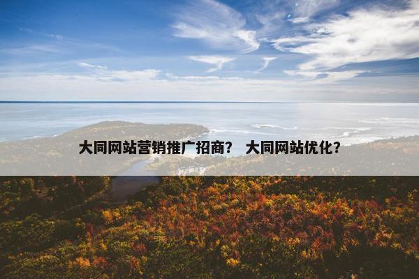 大同网站营销推广招商？ 大同网站优化？