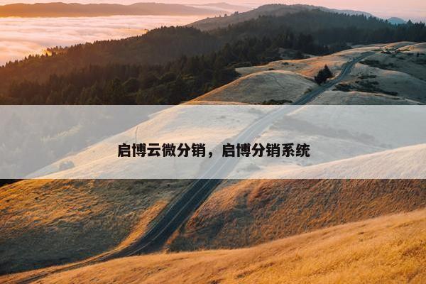 启博云微分销，启博分销系统
