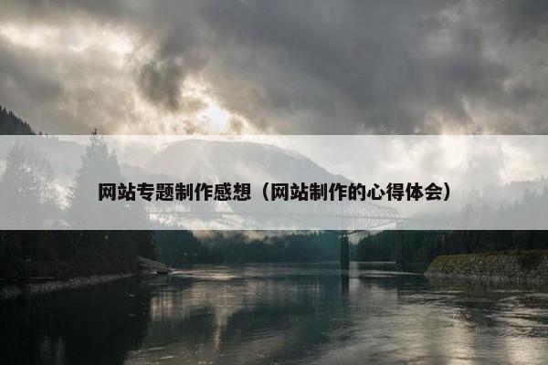 网站专题制作感想（网站制作的心得体会）