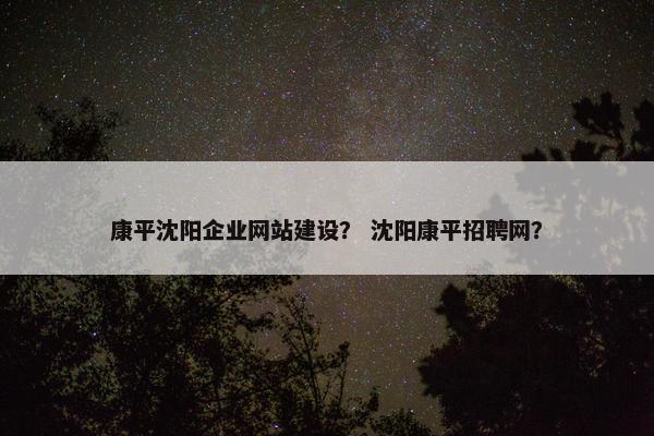 康平沈阳企业网站建设？ 沈阳康平招聘网？