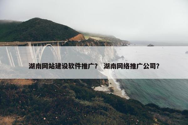 湖南网站建设软件推广？ 湖南网络推广公司？