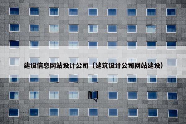 建设信息网站设计公司（建筑设计公司网站建设）