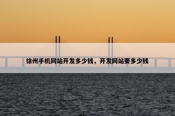 徐州手机网站开发多少钱，开发网站要多少钱