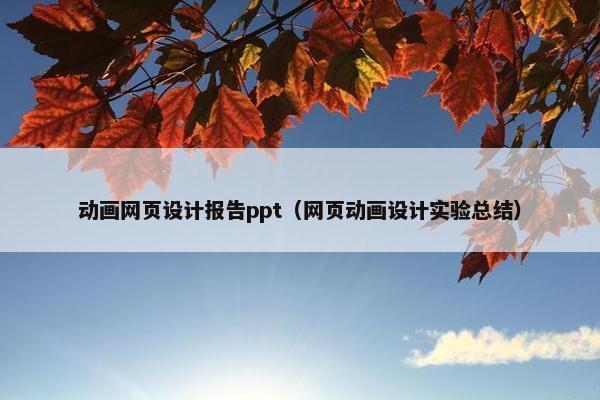 动画网页设计报告ppt（网页动画设计实验总结）