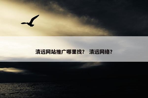 清远网站推广哪里找？ 清远网络？