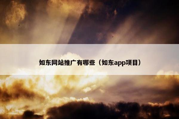 如东网站推广有哪些（如东app项目）