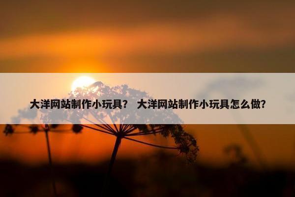 大洋网站制作小玩具？ 大洋网站制作小玩具怎么做？