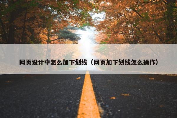 网页设计中怎么加下划线（网页加下划线怎么操作）