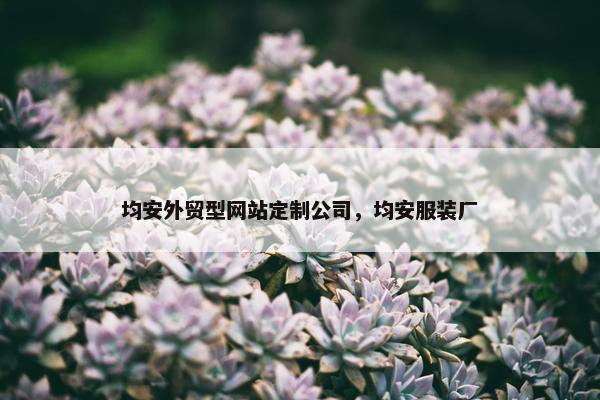 均安外贸型网站定制公司，均安服装厂