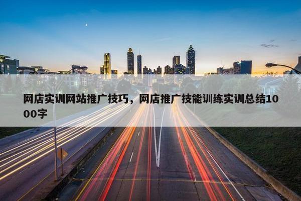 网店实训网站推广技巧，网店推广技能训练实训总结1000字