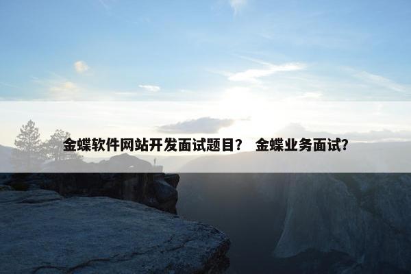 金蝶软件网站开发面试题目？ 金蝶业务面试？