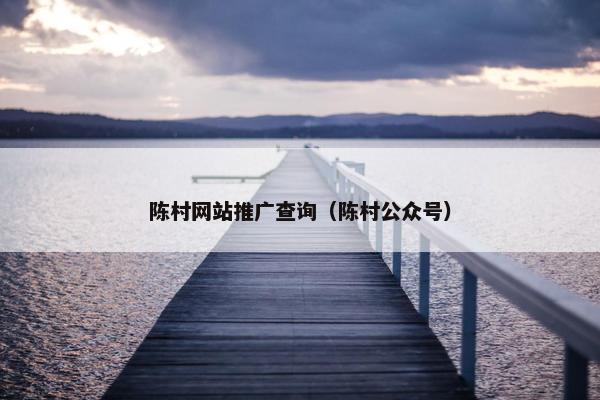 陈村网站推广查询（陈村公众号）