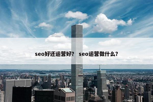 seo好还运营好？ seo运营做什么？