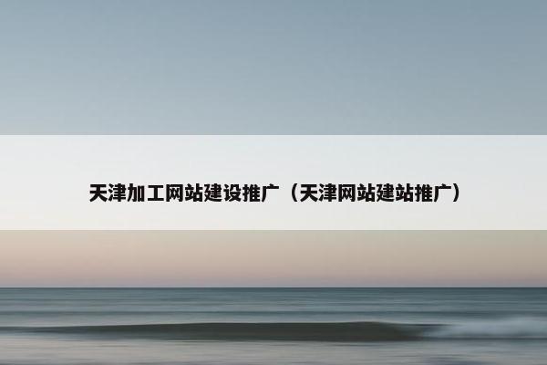 天津加工网站建设推广（天津网站建站推广）