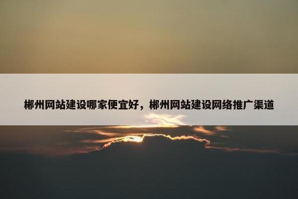 郴州网站建设哪家便宜好，郴州网站建设网络推广渠道