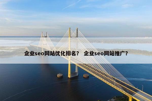 企业seo网站优化排名？ 企业seo网站推广？