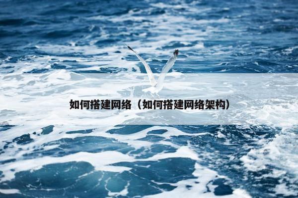 如何搭建网络（如何搭建网络架构）