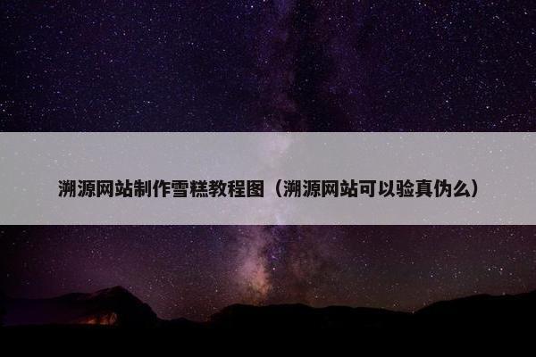 溯源网站制作雪糕教程图（溯源网站可以验真伪么）