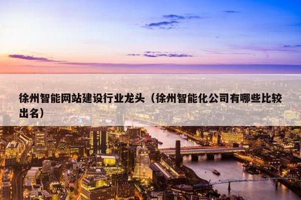 徐州智能网站建设行业龙头（徐州智能化公司有哪些比较出名）