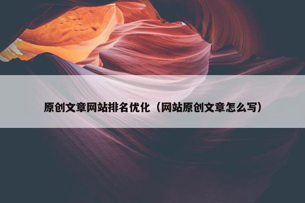 原创文章网站排名优化（网站原创文章怎么写）