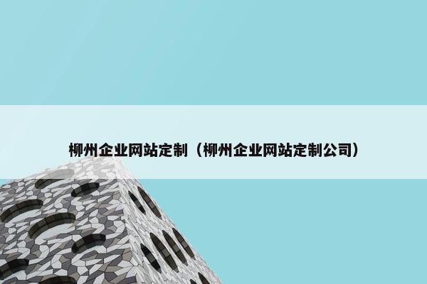 柳州企业网站定制（柳州企业网站定制公司）