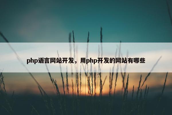 php语言网站开发，用php开发的网站有哪些