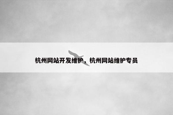 杭州网站开发维护，杭州网站维护专员