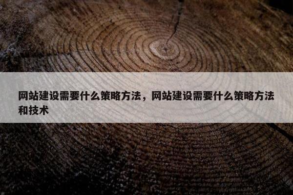 网站建设需要什么策略方法，网站建设需要什么策略方法和技术