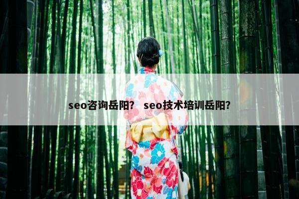 seo咨询岳阳？ seo技术培训岳阳？