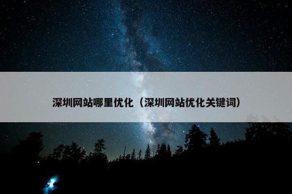 深圳网站哪里优化（深圳网站优化关键词）