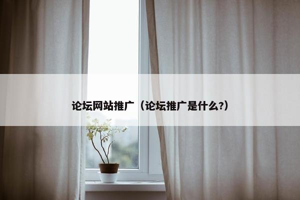论坛网站推广（论坛推广是什么?）