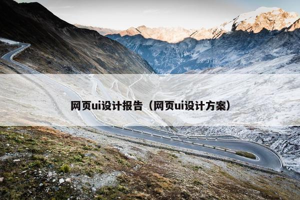 网页ui设计报告（网页ui设计方案）