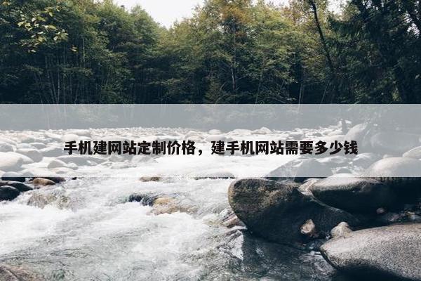 手机建网站定制价格，建手机网站需要多少钱