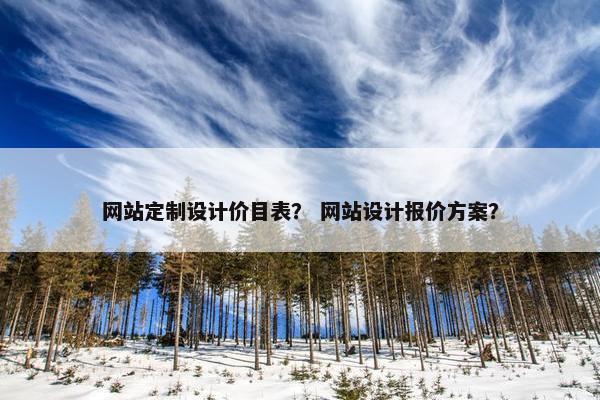 网站定制设计价目表？ 网站设计报价方案？