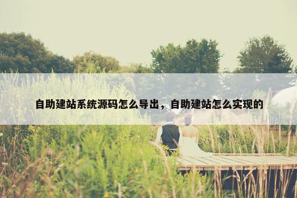 自助建站系统源码怎么导出，自助建站怎么实现的