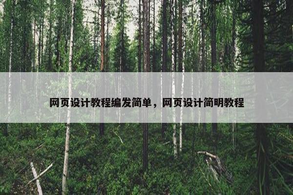 网页设计教程编发简单，网页设计简明教程