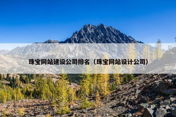 珠宝网站建设公司排名（珠宝网站设计公司）