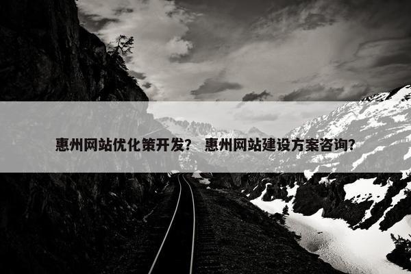 惠州网站优化策开发？ 惠州网站建设方案咨询？