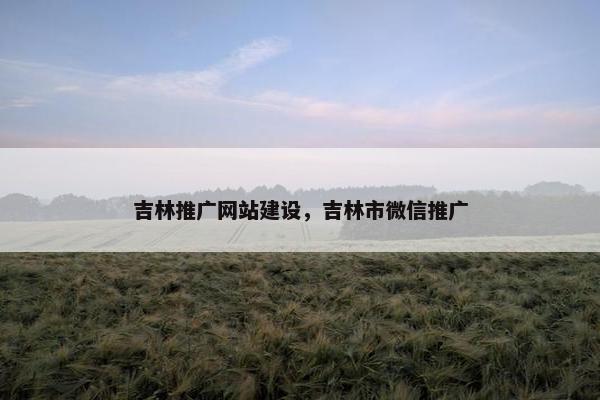 吉林推广网站建设，吉林市微信推广