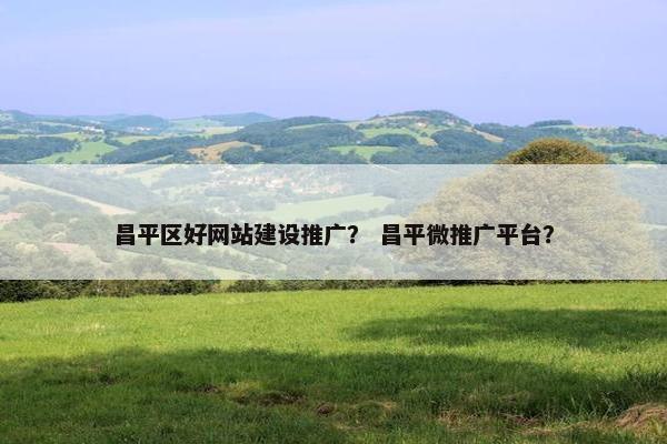 昌平区好网站建设推广？ 昌平微推广平台？