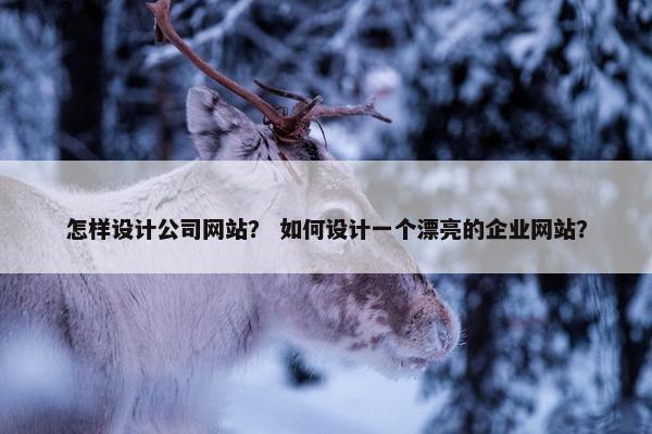 怎样设计公司网站？ 如何设计一个漂亮的企业网站？