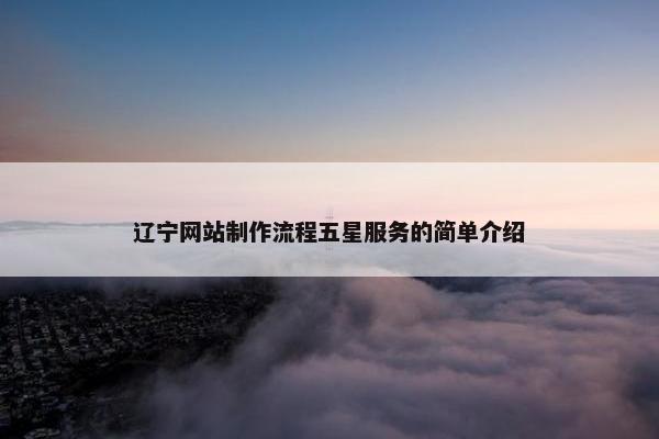 辽宁网站制作流程五星服务的简单介绍