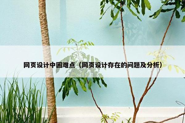 网页设计中困难点（网页设计存在的问题及分析）