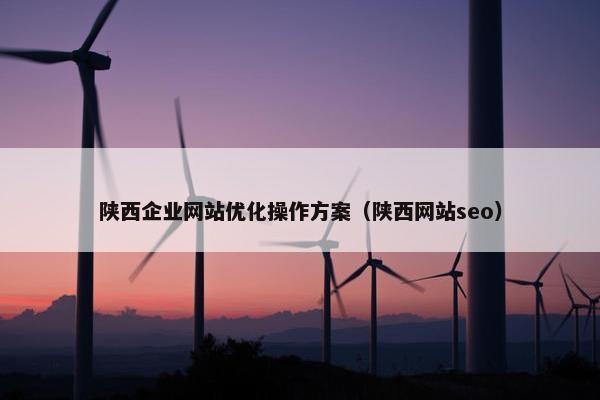 陕西企业网站优化操作方案（陕西网站seo）
