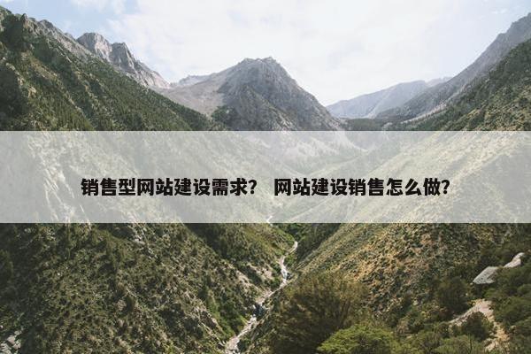 销售型网站建设需求？ 网站建设销售怎么做？