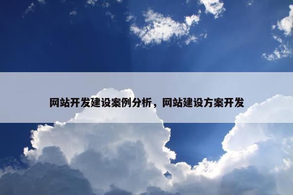 网站开发建设案例分析，网站建设方案开发