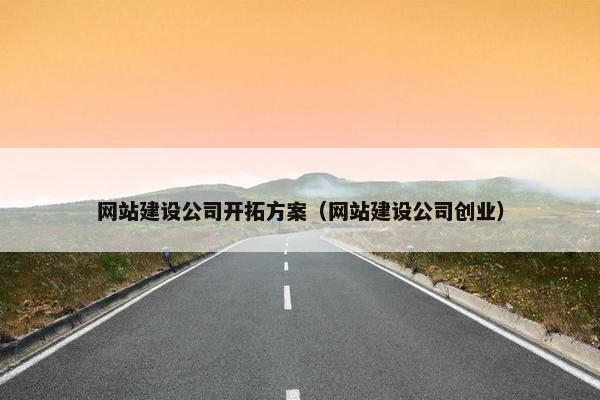 网站建设公司开拓方案（网站建设公司创业）